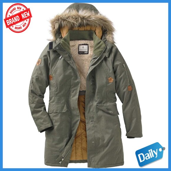 Jackets & Blazers - Women's Water Resistant Parka with Hood, Polyfill Insulated Winter Coat